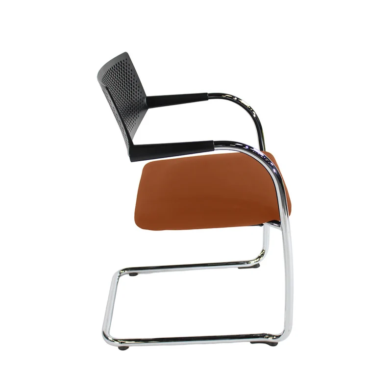 Vitra: VisaVis 2 Meeting Chair in Tan Leather - Refurbished