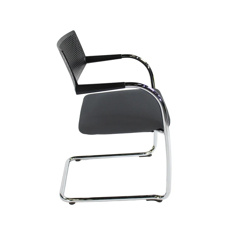 Vitra: VisaVis 2 Meeting Chair in Grey Fabric - Refurbished