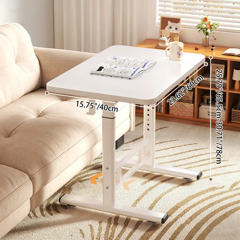 Modern Minimalist MDF Carbon Steel Rounded Rectangular Study Desk With Adjustable Height For Living Room