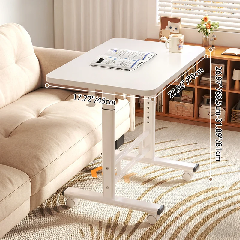 Modern Minimalist MDF Carbon Steel Rounded Rectangular Study Desk With Adjustable Height For Living Room