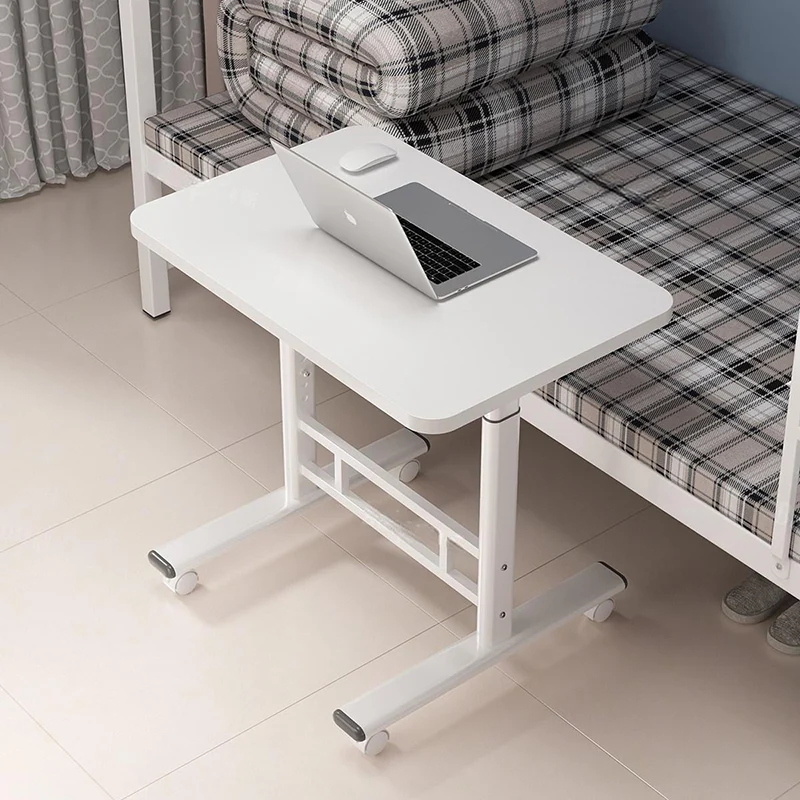 Modern Minimalist MDF Carbon Steel Rounded Rectangular Study Desk With Adjustable Height For Living Room