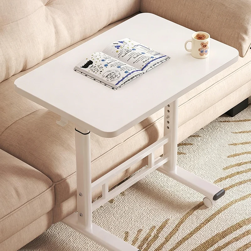 Modern Minimalist MDF Carbon Steel Rounded Rectangular Study Desk With Adjustable Height For Living Room