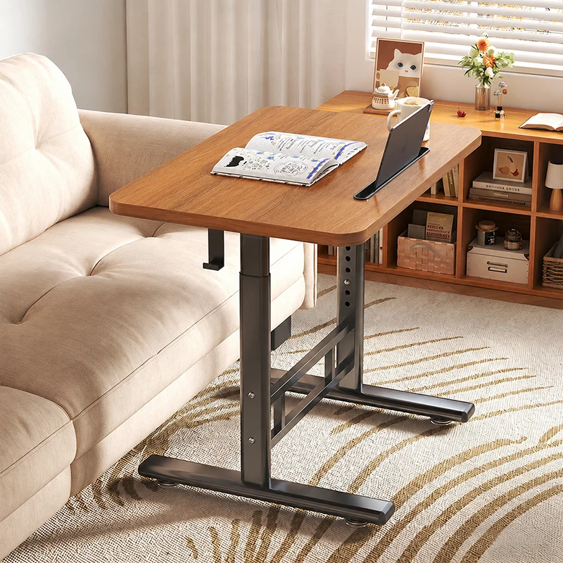 Modern Minimalist MDF Carbon Steel Rounded Rectangular Study Desk With Adjustable Height For Living Room