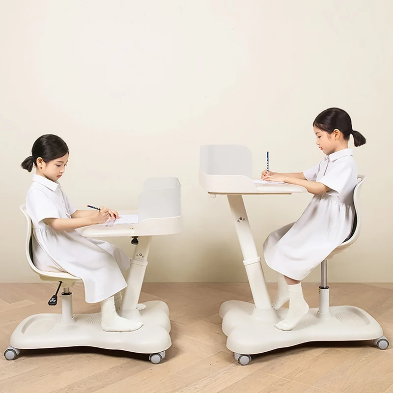 Modern Minimalist ABS Curved Square Study Desk With Backrest Mobile For Living Room