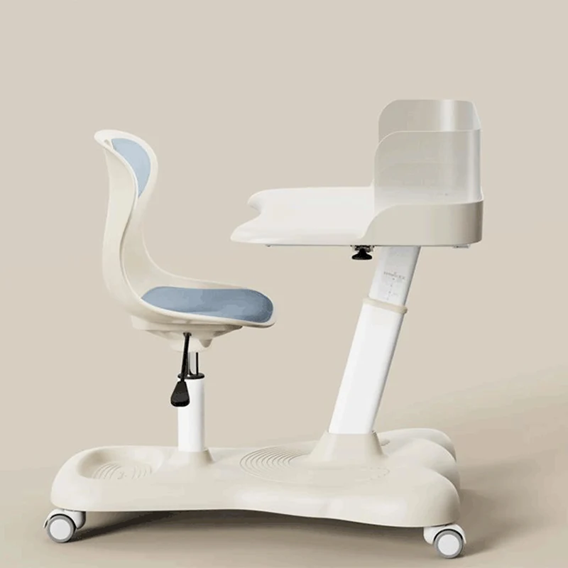Modern Minimalist ABS Curved Square Study Desk With Backrest Mobile For Living Room