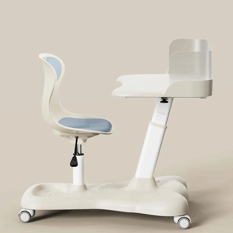 Modern Minimalist ABS Curved Square Study Desk With Backrest Mobile For Living Room