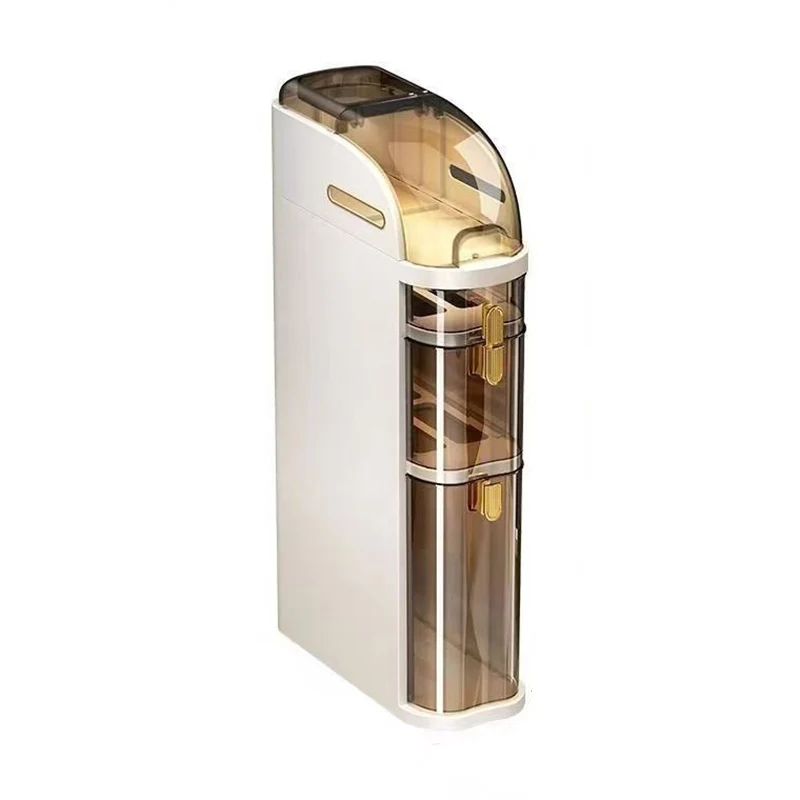 Modern Minimalist PP PET Curved Rectangular Narrow Storage Cabinet With 3/4/5-Tier For Bathroom & Living Room