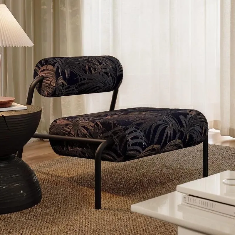 Contemporary Retro Carbon Steel Corduroy & Velvet Soft Spacious Seat Lounge Chair With Backrest For Living Room