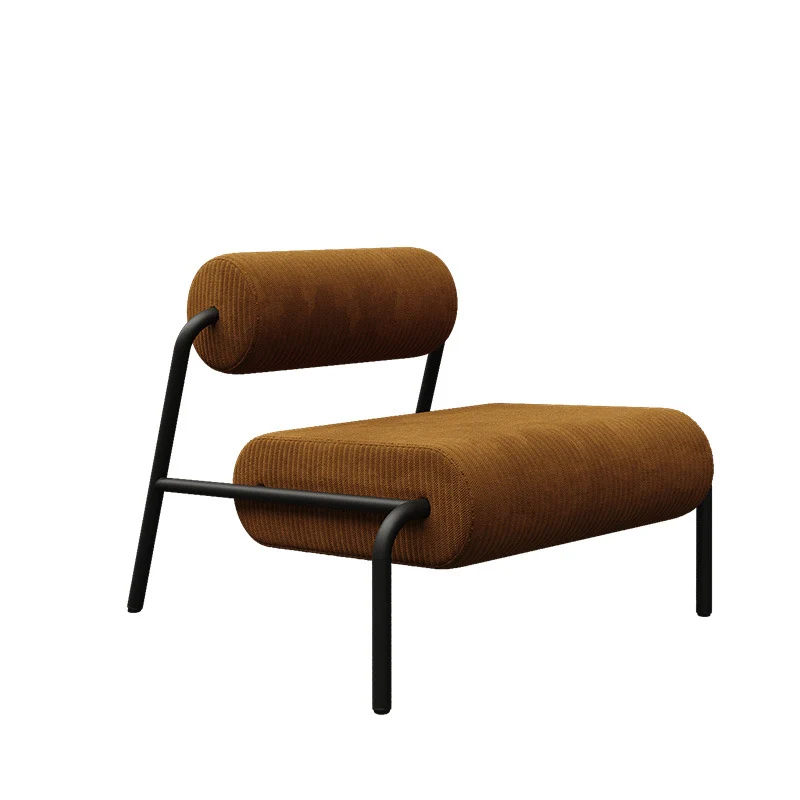 Contemporary Retro Carbon Steel Corduroy & Velvet Soft Spacious Seat Lounge Chair With Backrest For Living Room