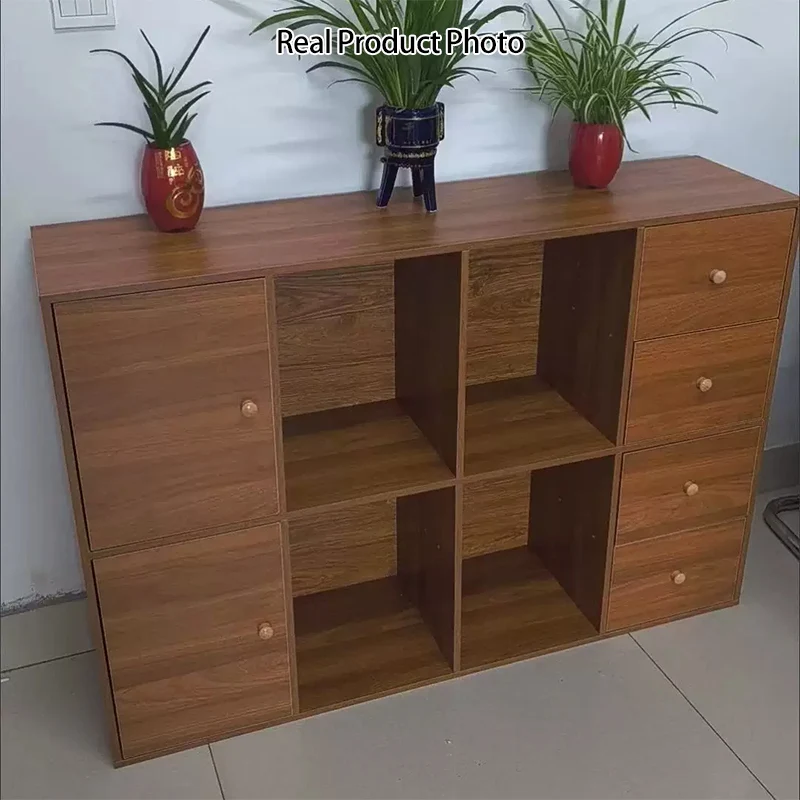 Modern Minimalist Eco-Friendly Board Rectangular Storage Cabinet With 4 Drawers Organizer For Living Room