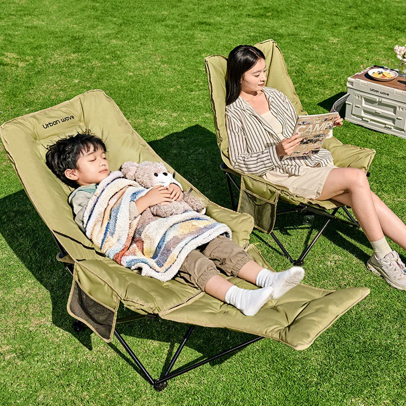 Modern Minimalist Oxford Fabric Rectangular Folding Reclining Chair Portable Lounge Chair For Outdoor Patio