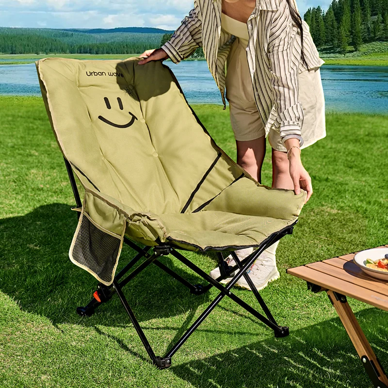 Modern Minimalist Oxford Fabric Rectangular Folding Reclining Chair Portable Lounge Chair For Outdoor Patio