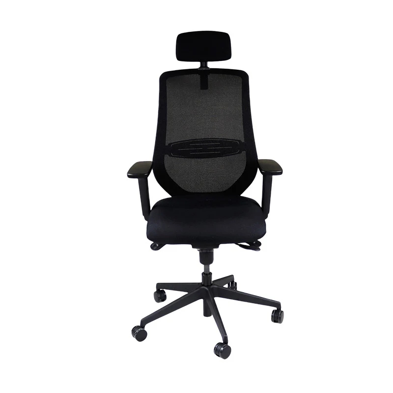 Saxen: Scudo Task Chair with Black Leather Seat with Headrest - Refurbished