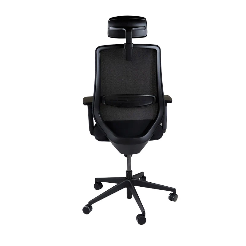 Saxen: Scudo Task Chair with Black Leather Seat with Headrest - Refurbished