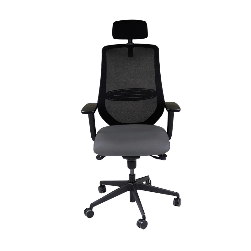 Saxen: Scudo Task Chair with Grey Fabric Seat with Headrest - Refurbished
