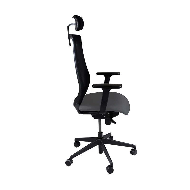Saxen: Scudo Task Chair with Grey Fabric Seat with Headrest - Refurbished