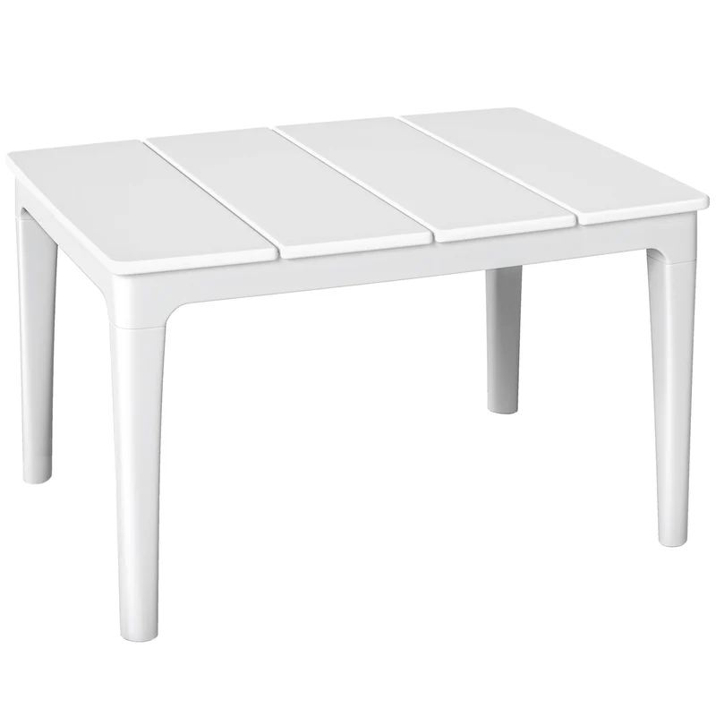 Mesa de Centro Retangular para Jardim Terraço Varanda Carga 35 kg 70x53x39 cm Creme