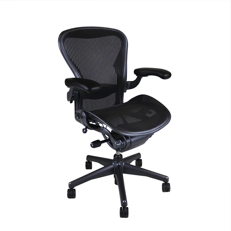 Herman Miller: Aeron Size B Charcoal, Back Tilt Only - Refurbished