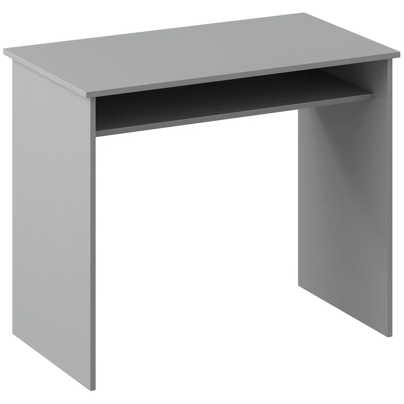 Mesa de Computador Sóbria e Compacta com 1 Prateleira Painéis de Partículas 90x50x74 cm Cinza