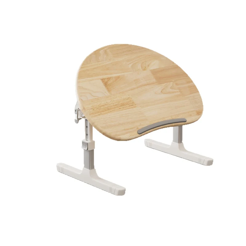 Contemporary Scandinavian Curved Rubberwood Finger-Jointed Board Plastic Aluminum Alloy Adjustable Height Folding Desk 1-Drawer For Bedroom
