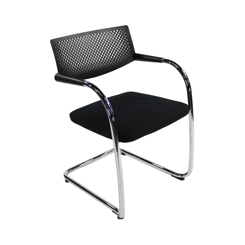 Vitra: VisaVis 2 Meeting Chair in Black Leather - Refurbished
