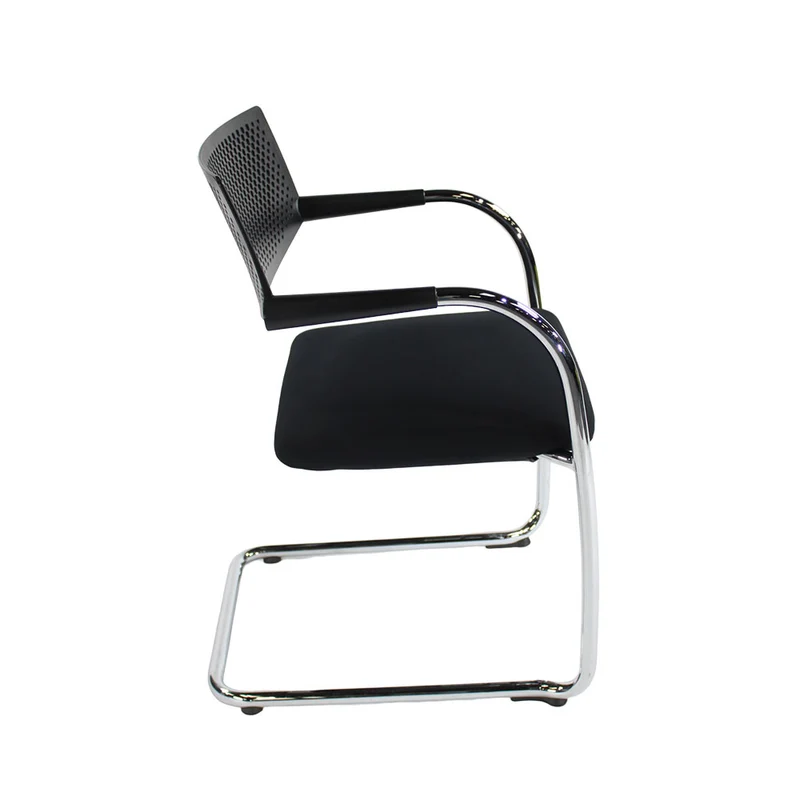 Vitra: VisaVis 2 Meeting Chair in Black Leather - Refurbished