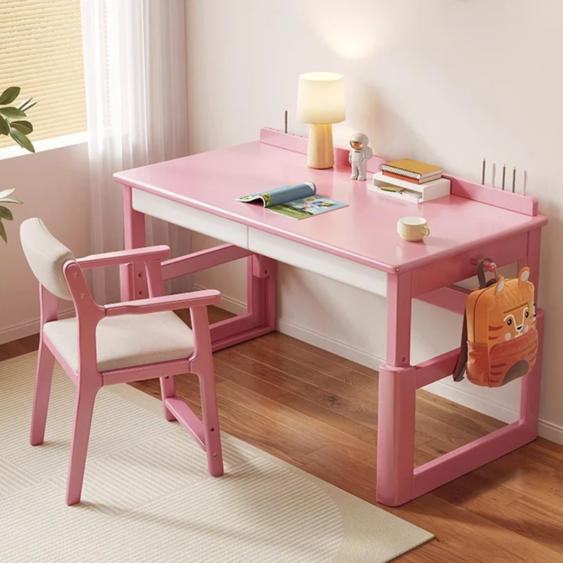 Modern Minimalist Plywood Rectangular Kid Study Desk With 2 Drawers For Living Room