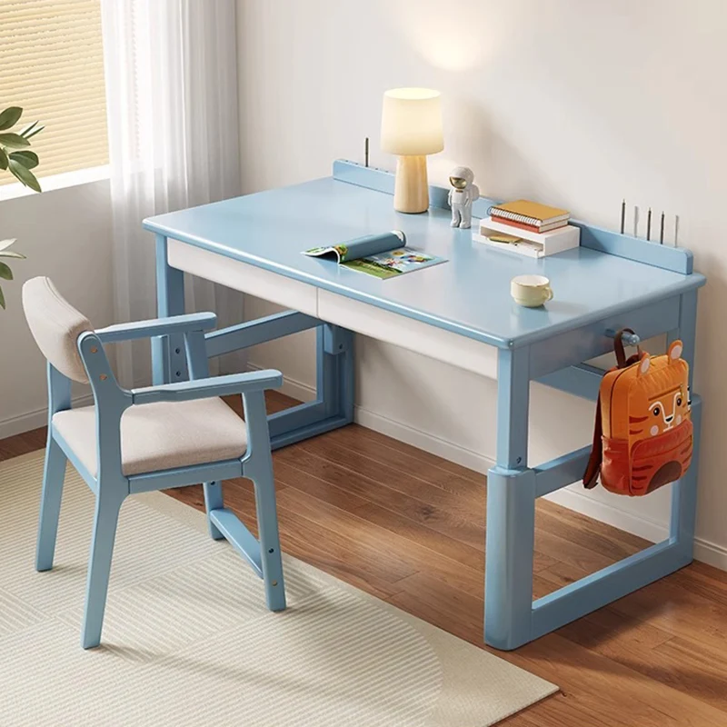 Modern Minimalist Plywood Rectangular Kid Study Desk With 2 Drawers For Living Room