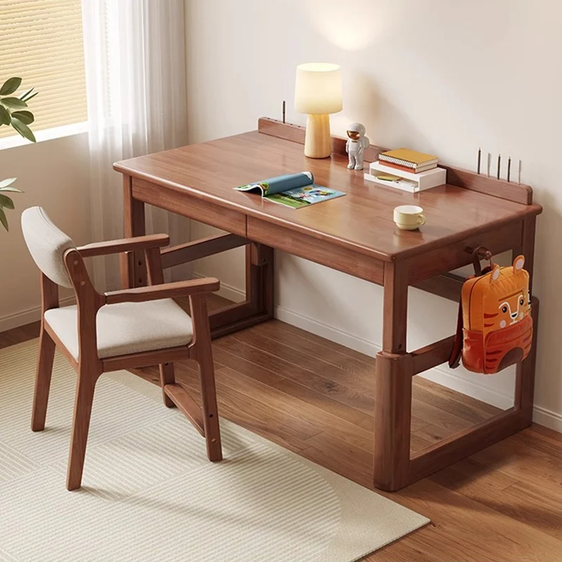 Modern Minimalist Plywood Rectangular Kid Study Desk With 2 Drawers For Living Room