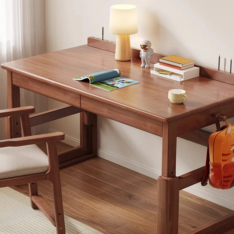 Modern Minimalist Plywood Rectangular Kid Study Desk With 2 Drawers For Living Room