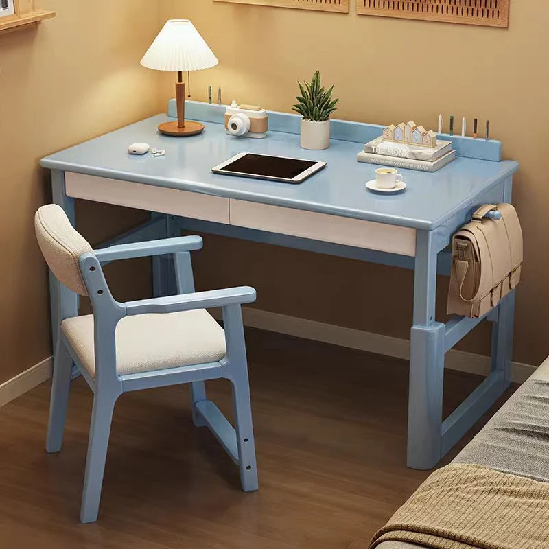 Modern Minimalist Plywood Rectangular Kid Study Desk With 2 Drawers For Living Room
