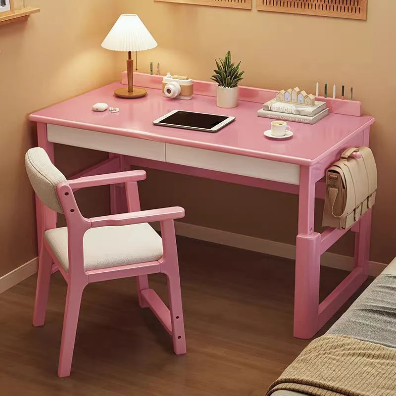 Modern Minimalist Plywood Rectangular Kid Study Desk With 2 Drawers For Living Room