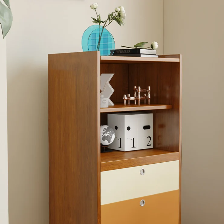 Contemporary Scandinavian Particle Board Stainless Steel Rectangular Large-Capacity Organized Storage Cabinet 2-Drawer For Living Room