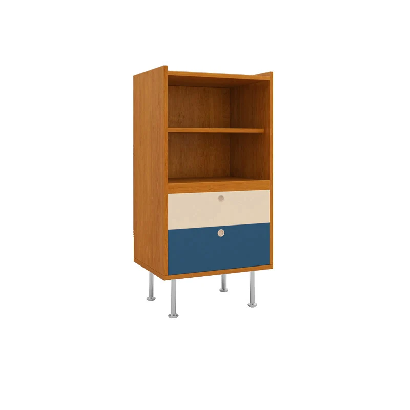 Contemporary Scandinavian Particle Board Stainless Steel Rectangular Large-Capacity Organized Storage Cabinet 2-Drawer For Living Room