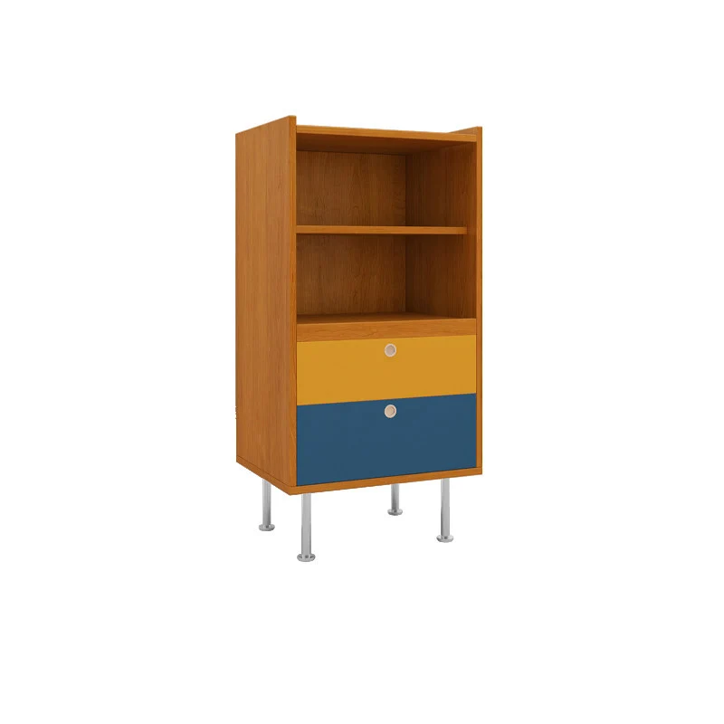 Contemporary Scandinavian Particle Board Stainless Steel Rectangular Large-Capacity Organized Storage Cabinet 2-Drawer For Living Room