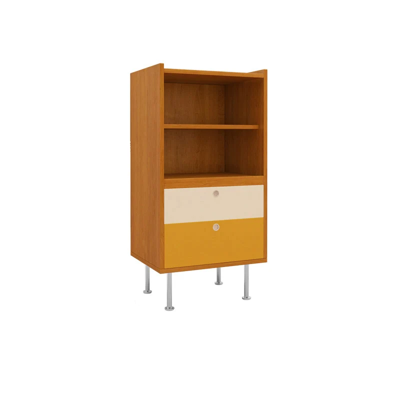 Contemporary Scandinavian Particle Board Stainless Steel Rectangular Large-Capacity Organized Storage Cabinet 2-Drawer For Living Room