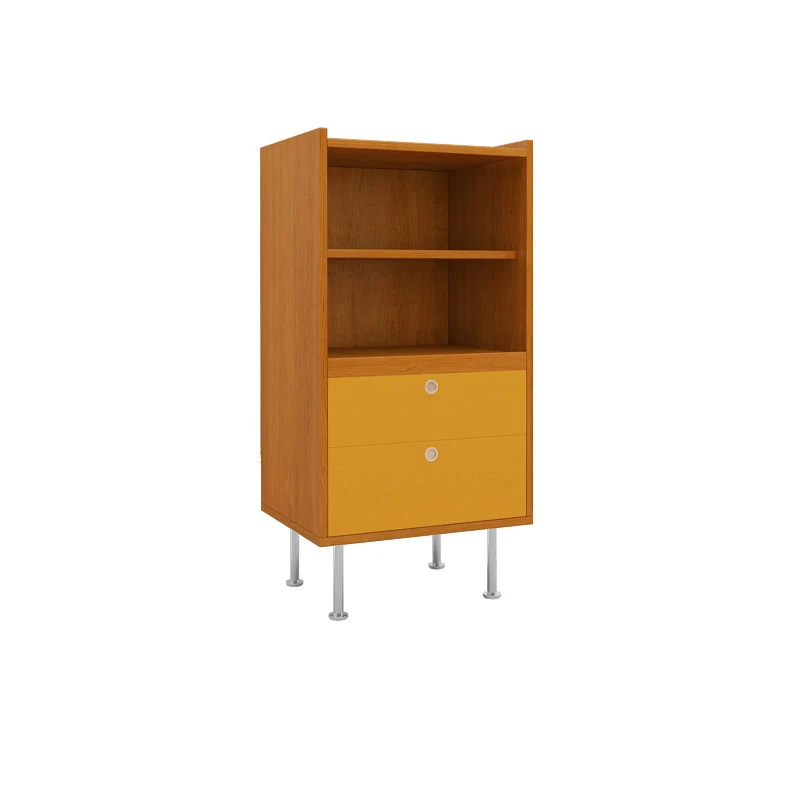 Contemporary Scandinavian Particle Board Stainless Steel Rectangular Large-Capacity Organized Storage Cabinet 2-Drawer For Living Room