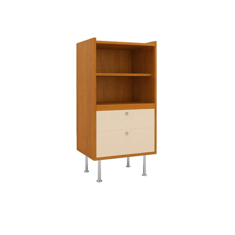 Contemporary Scandinavian Particle Board Stainless Steel Rectangular Large-Capacity Organized Storage Cabinet 2-Drawer For Living Room