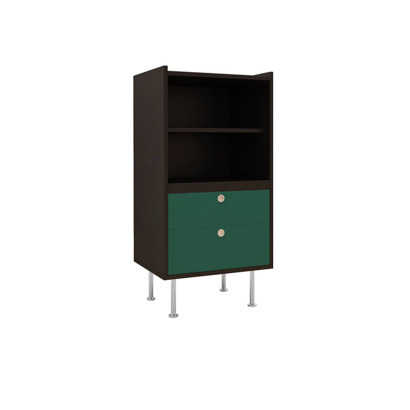 Contemporary Scandinavian Particle Board Stainless Steel Rectangular Large-Capacity Organized Storage Cabinet 2-Drawer For Living Room