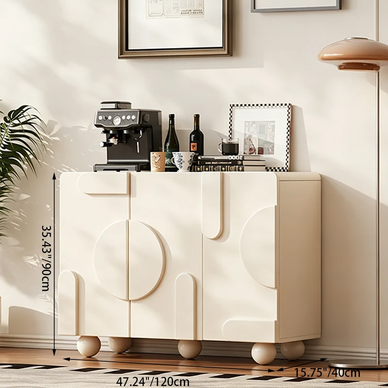 Traditional French Engineered Wood Globe Rectangular Storage Cabinet With 2/3 Storage For Living Room
