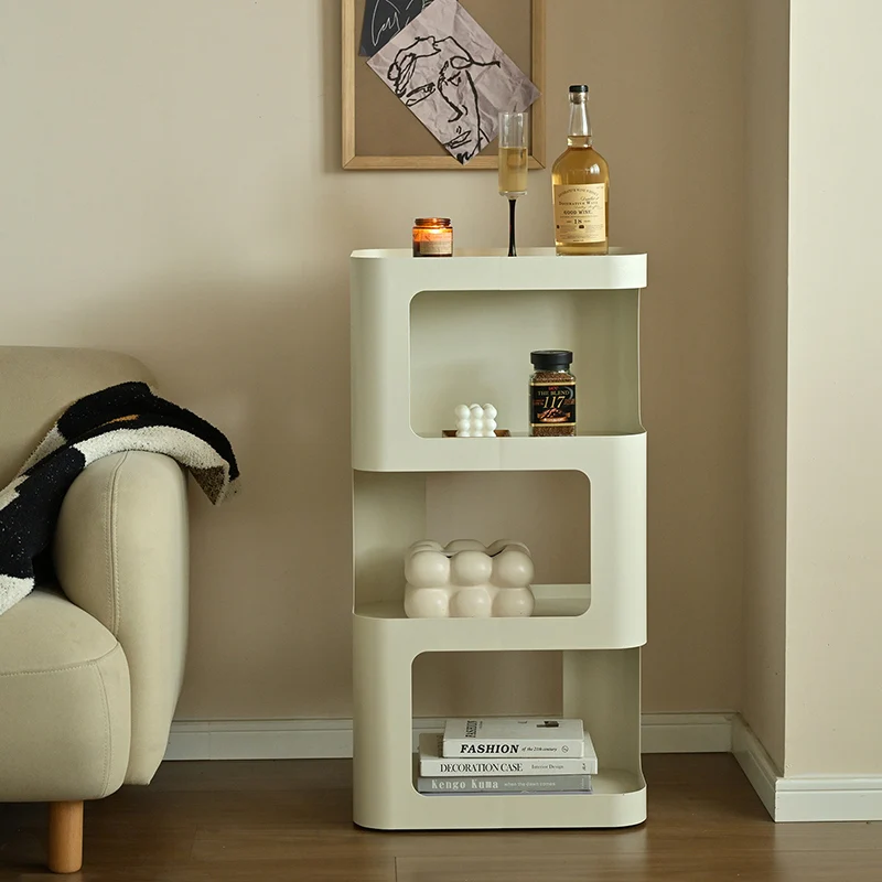 Contemporary Industrial Iron Hollow Rectangular Floor-Standing Storage Shelf 4-Layer For Living Room