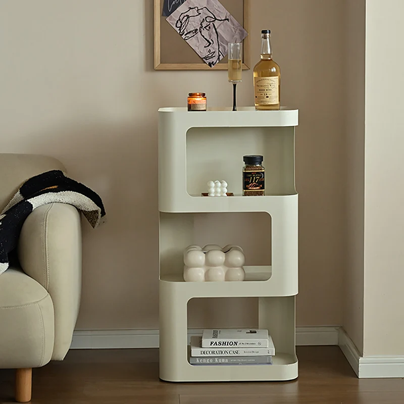 Contemporary Industrial Iron Hollow Rectangular Floor-Standing Storage Shelf 4-Layer For Living Room