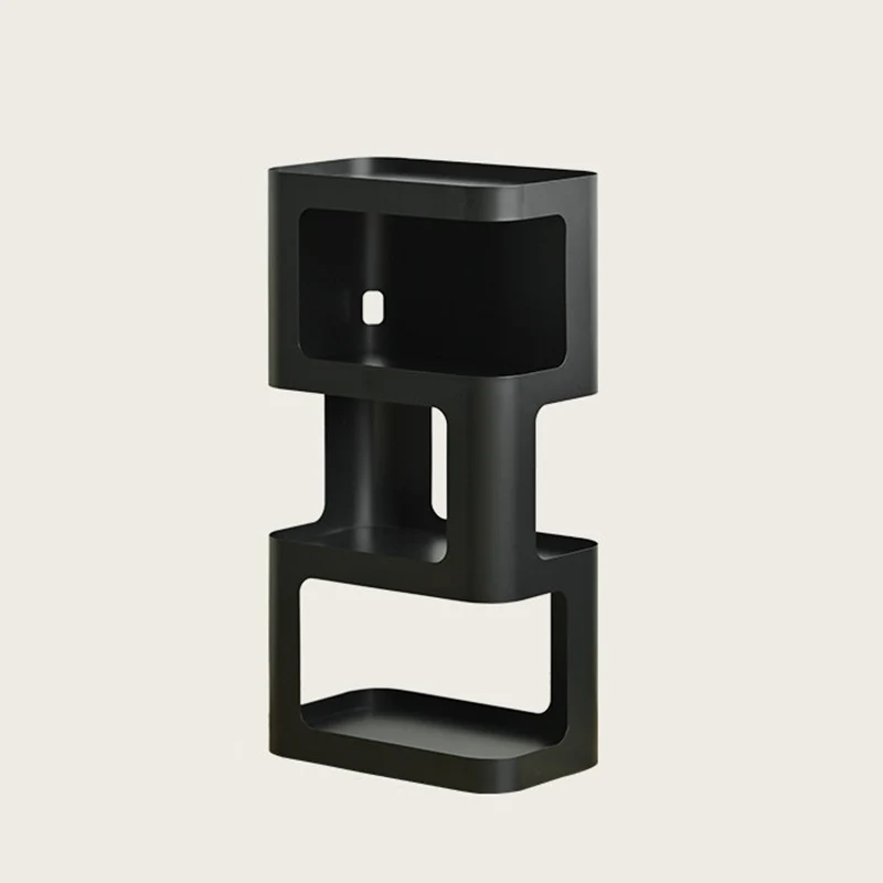 Contemporary Industrial Iron Hollow Rectangular Floor-Standing Storage Shelf 4-Layer For Living Room