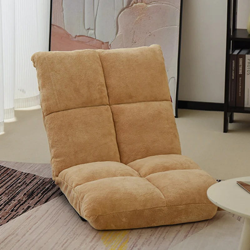 Modern Minimalist Velvet Steel Rectangular Foldable Lounge Chair With Adjustable Backrest For Living Room & Bedroom