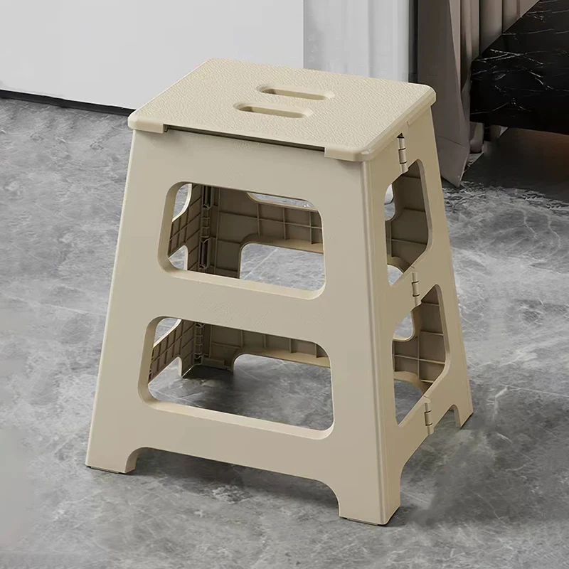 Modern Minimalist PP Trapezoid Square Foldable Stool Chair With Portable For Bathroom Kitchen Outdoor Living Room