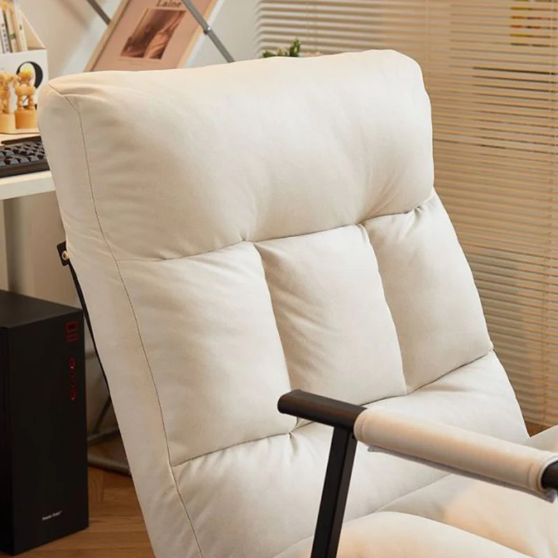 Modern Minimalist Tech Fabric Cat Scratch Leather Steel Cylindrical Rectangular Folding Recliner Lounge Chair With Backrest & Armrests For Living Room