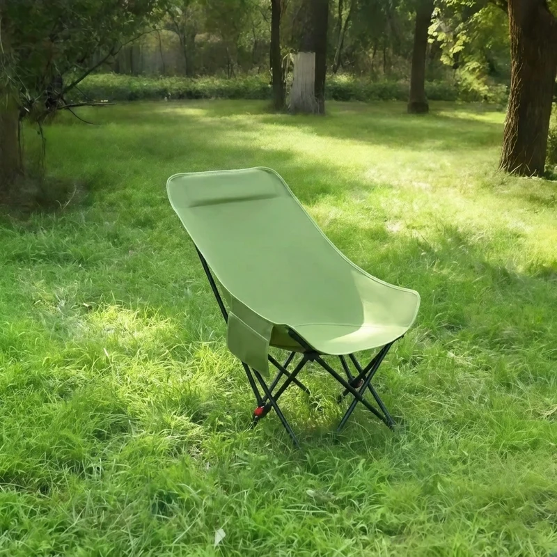 Modern Minimalist PE Carbon Steel Oxford Fabric X-Shape Folding Chair Adjustable Reclining Camping Chair For Outdoor Patio