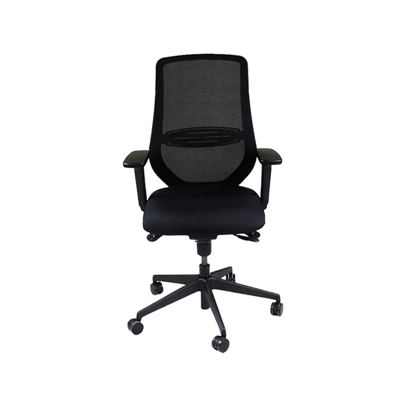 Saxen: Scudo Task Chair with Black Leather Seat without Headrest - Refurbished
