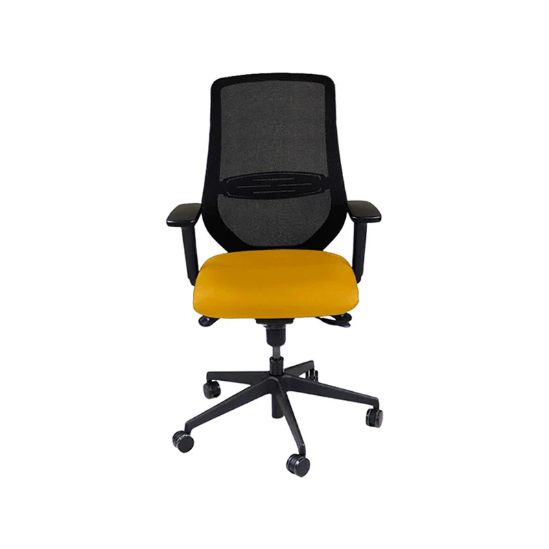 Saxen: Scudo Task Chair with Yellow Fabric Seat without Headrest - Refurbished