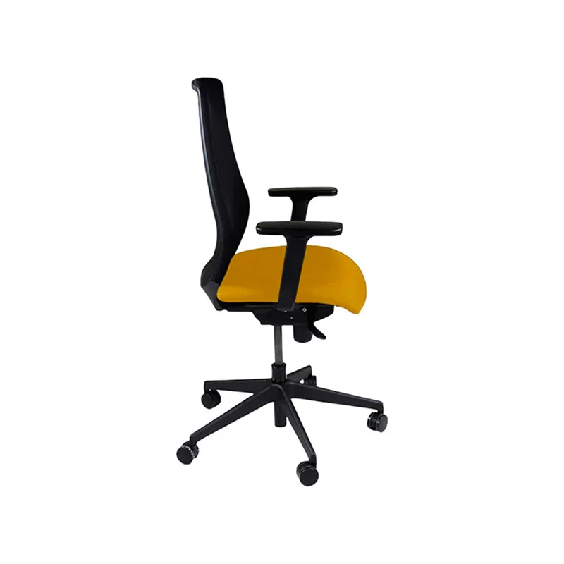 Saxen: Scudo Task Chair with Yellow Fabric Seat without Headrest - Refurbished